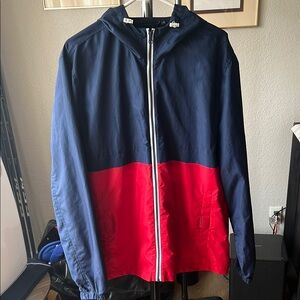 George Blue and Red Windbreaker Jacket